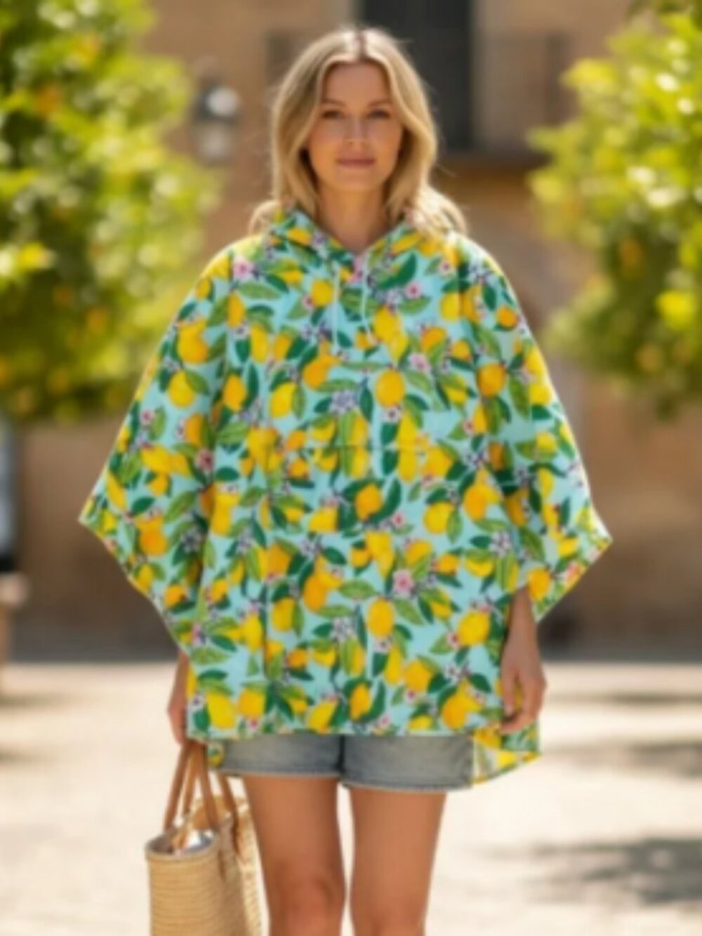 New Vera Bradley Deadstock Lemon Grove Packable Rain Poncho - Picture 3 of 7